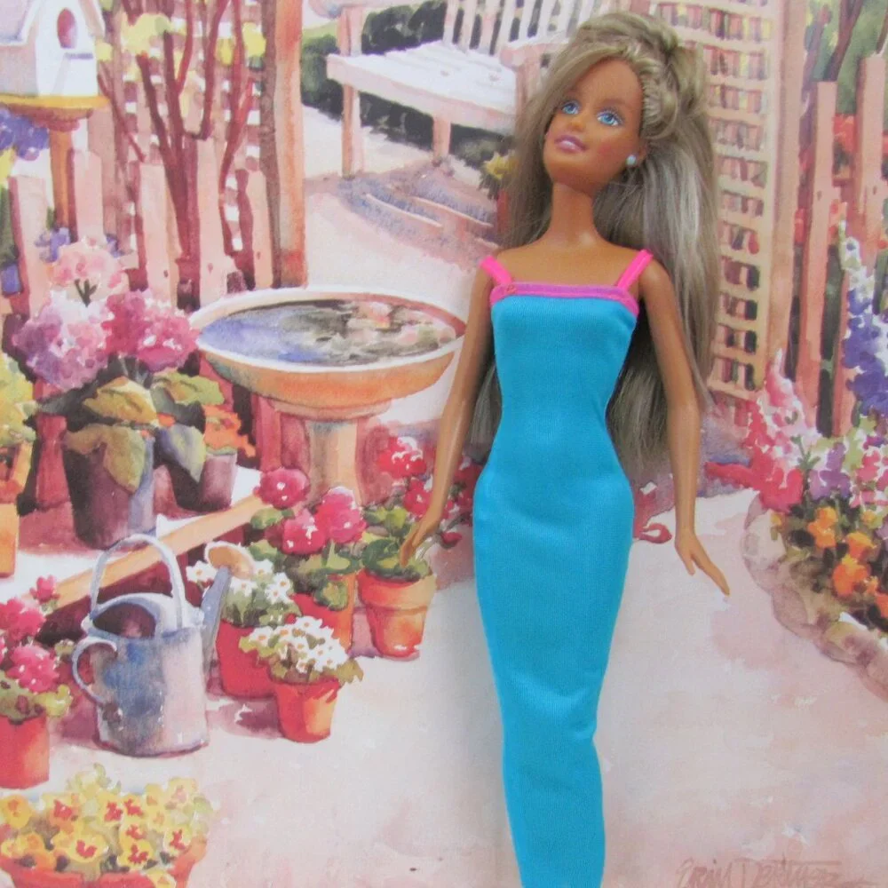 BARBIE + JET SKI + SHARK, 1978 TAN BARBIE w BEAUTIFUL STREAKED HAIR; POOL FUN!